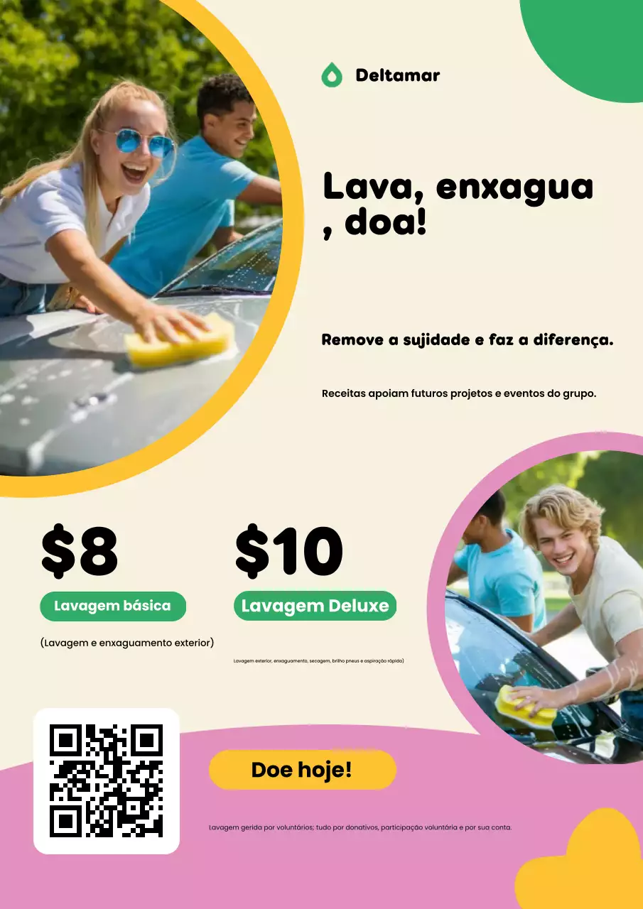 Pôster de kit de arrecadação de fundos em creme, amarelo e rosa