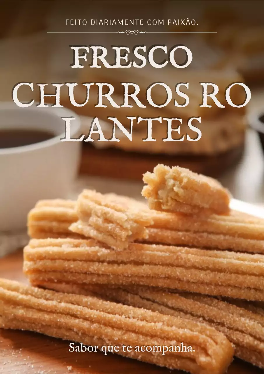 Cartaz de propaganda de churros rústicos