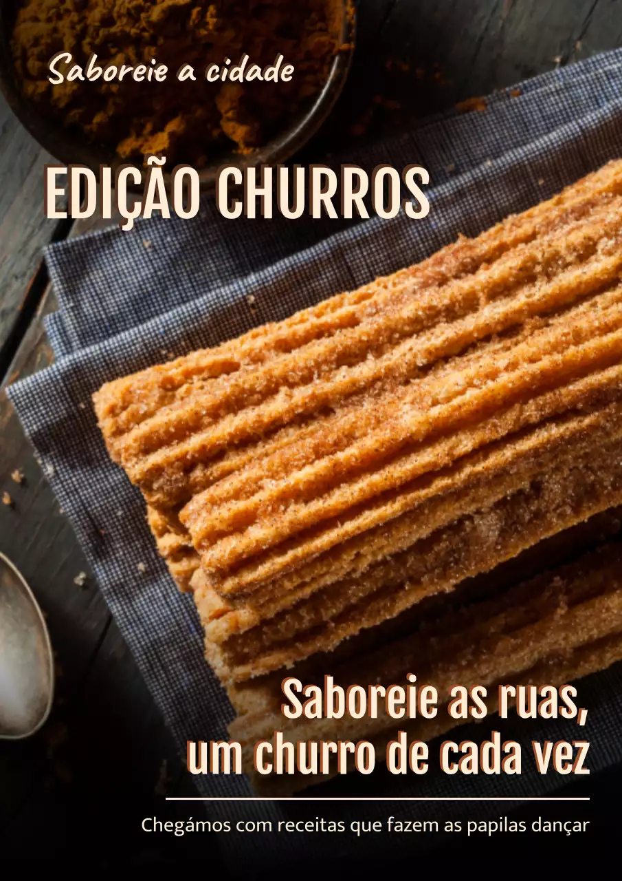 Cartaz de propaganda de churros rústicos