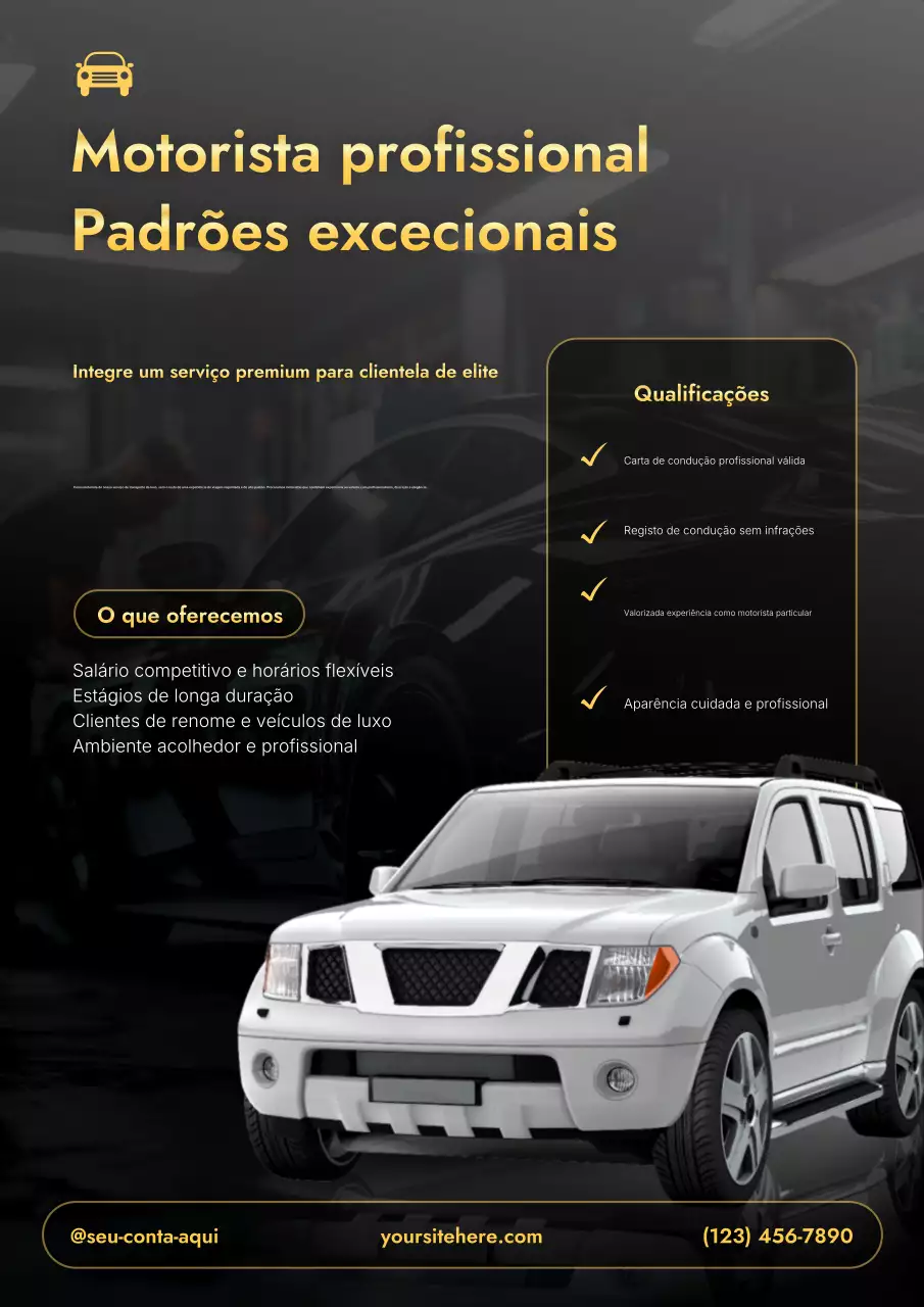 Cartaz de recrutamento preto e dourado