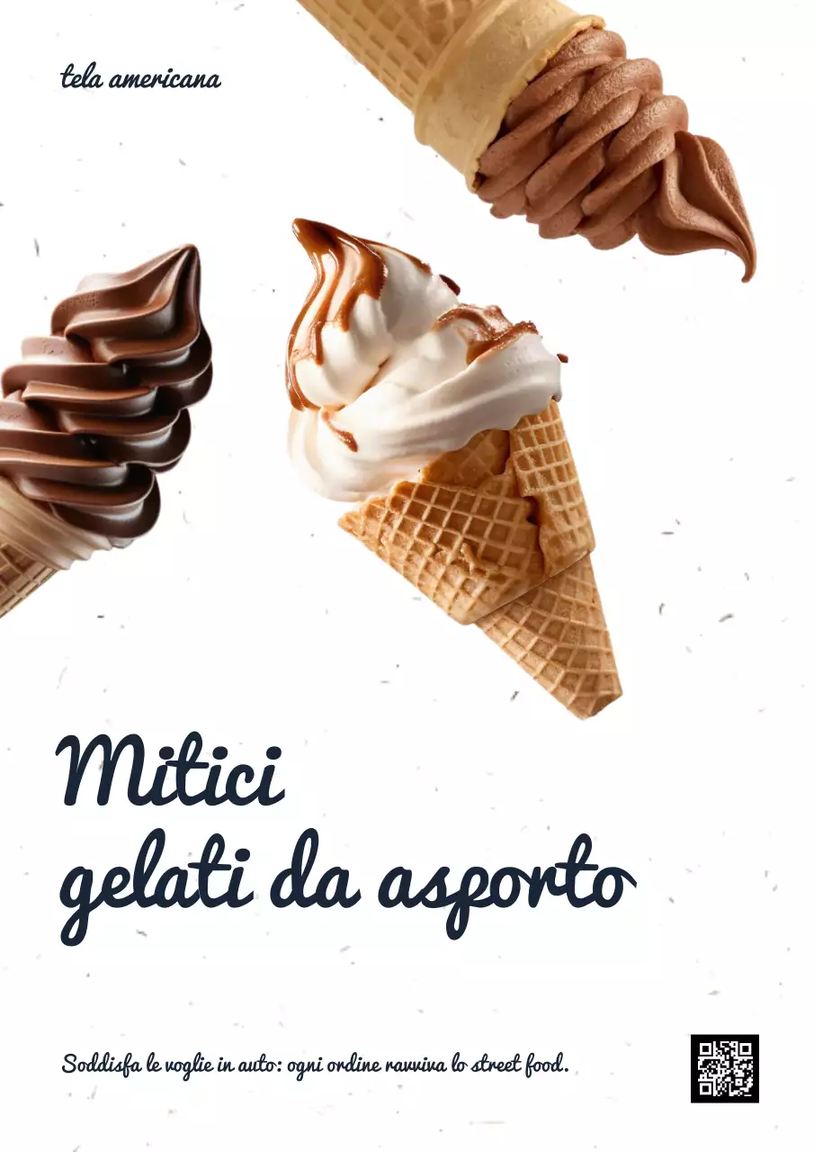 Manifesto pubblicitario del gelato moderno alla menta