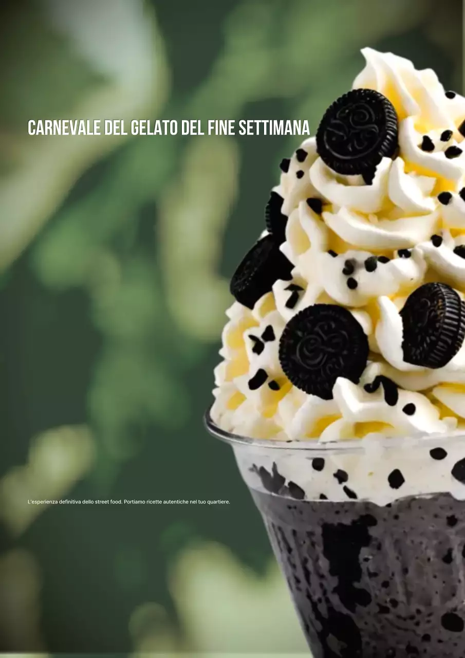 Poster promozionale del gelato moderno nero