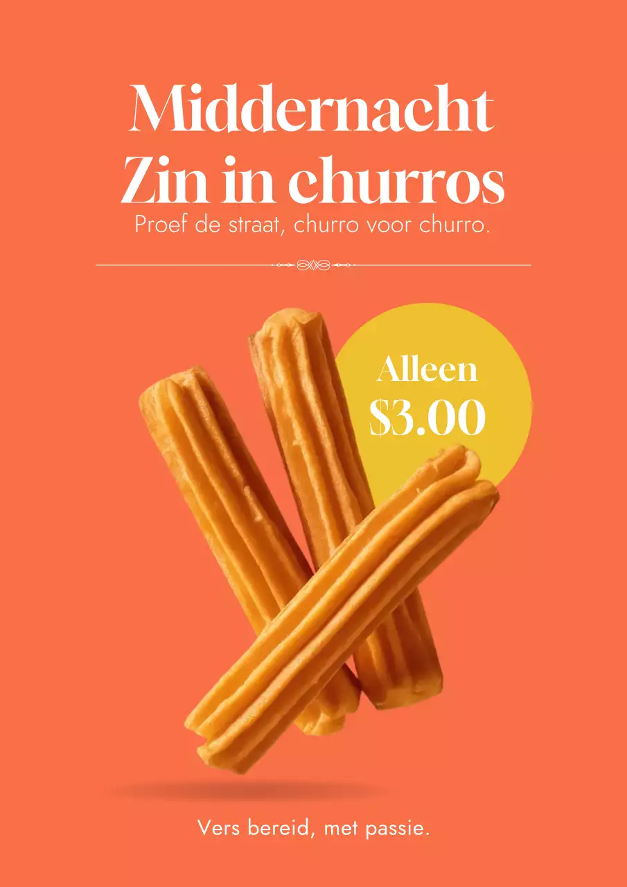 Beige Rustieke Dessert Advertentieposter