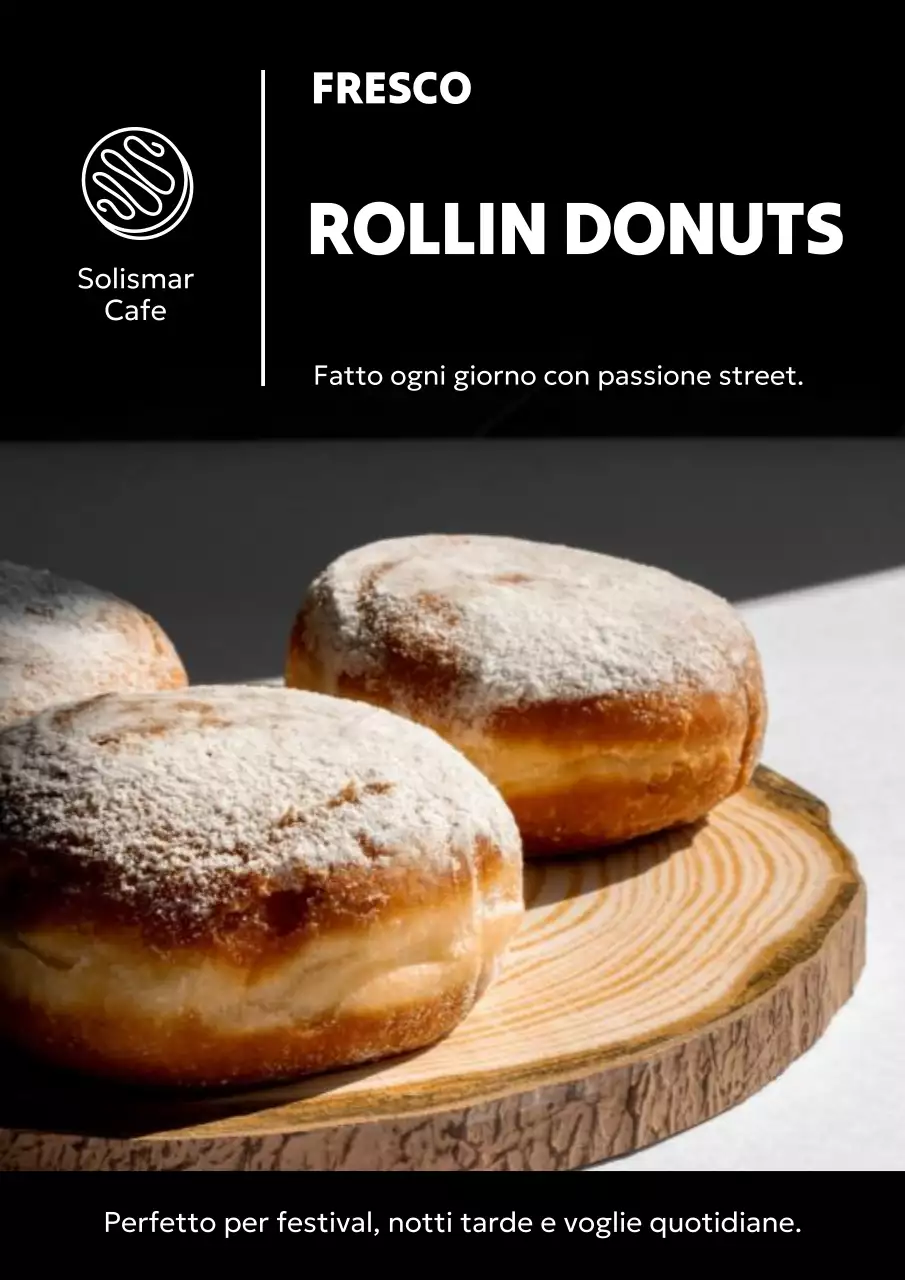 Poster promozionale della ciambella rustica marrone