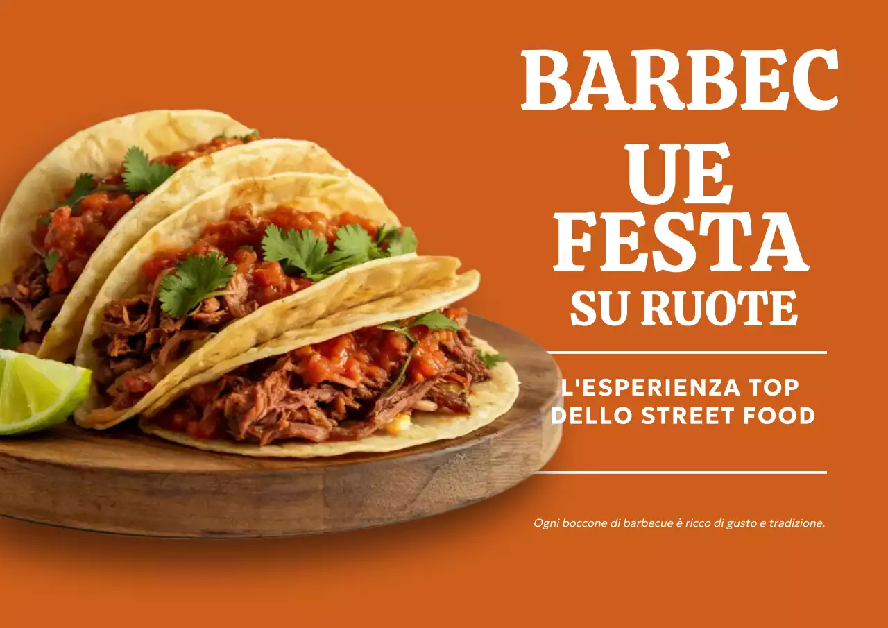 Poster della festa del barbecue su ruote