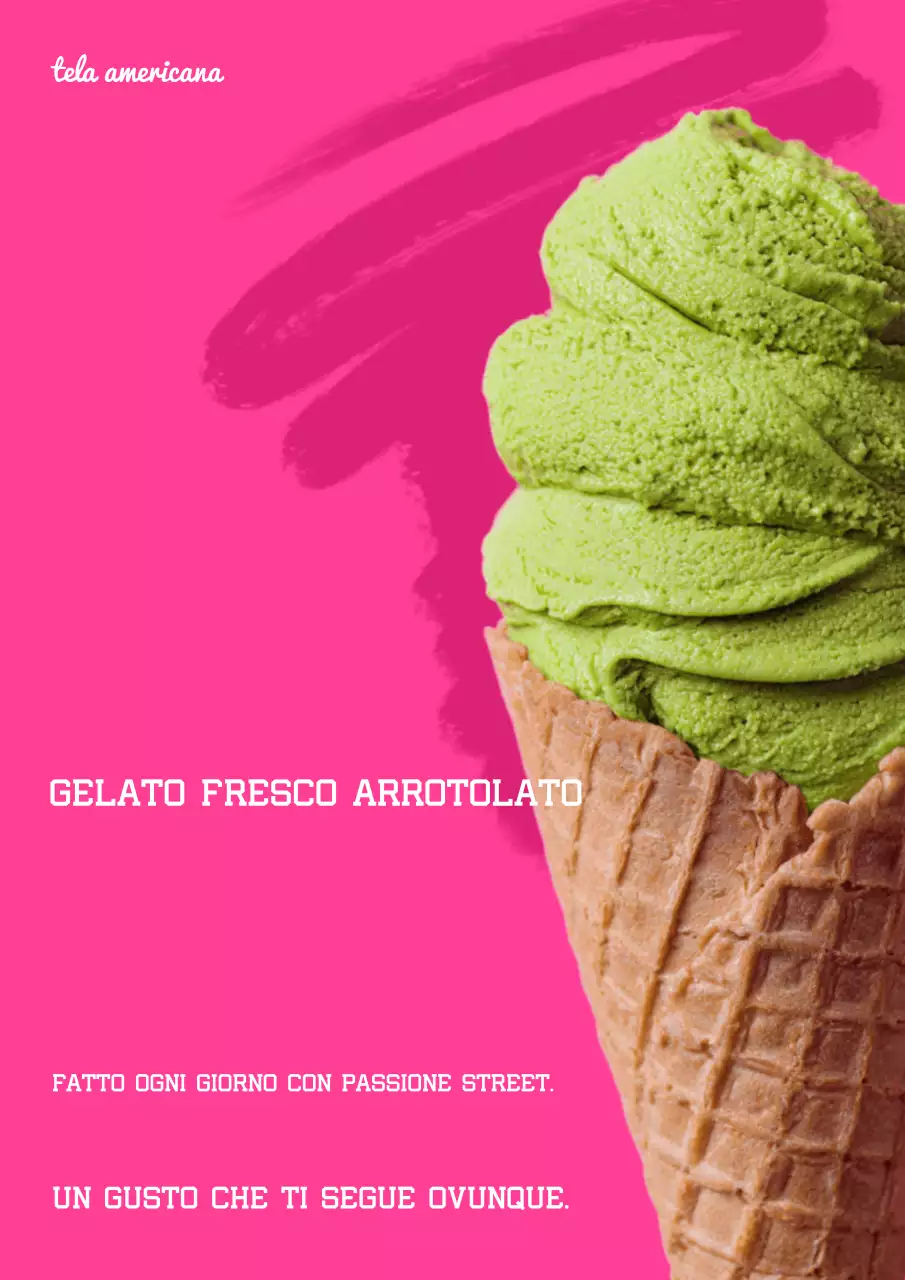 Manifesto pubblicitario del gelato alla moda verde