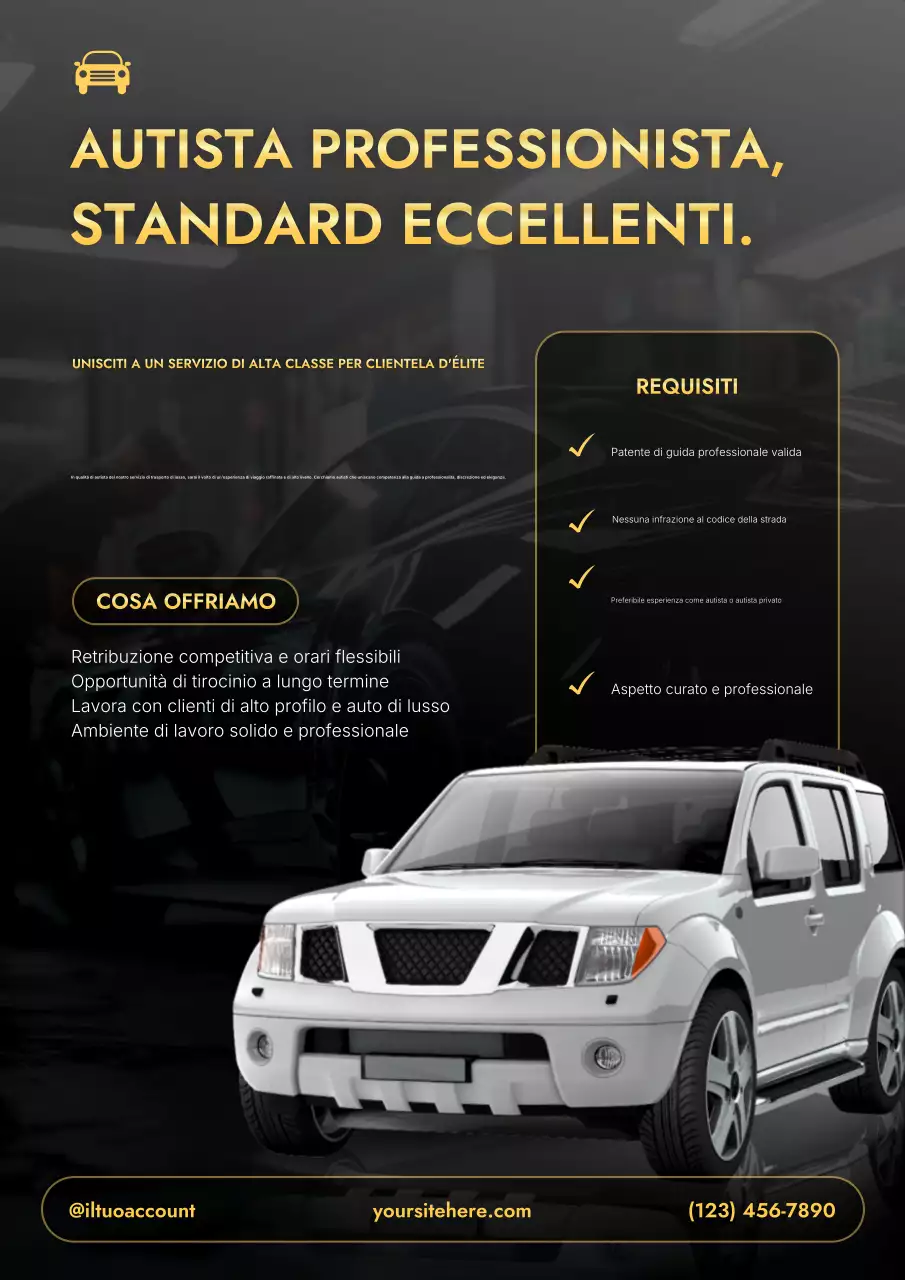 Poster di reclutamento nero e oro