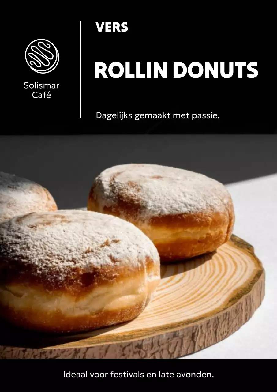 Bruine rustieke donut promotieposter