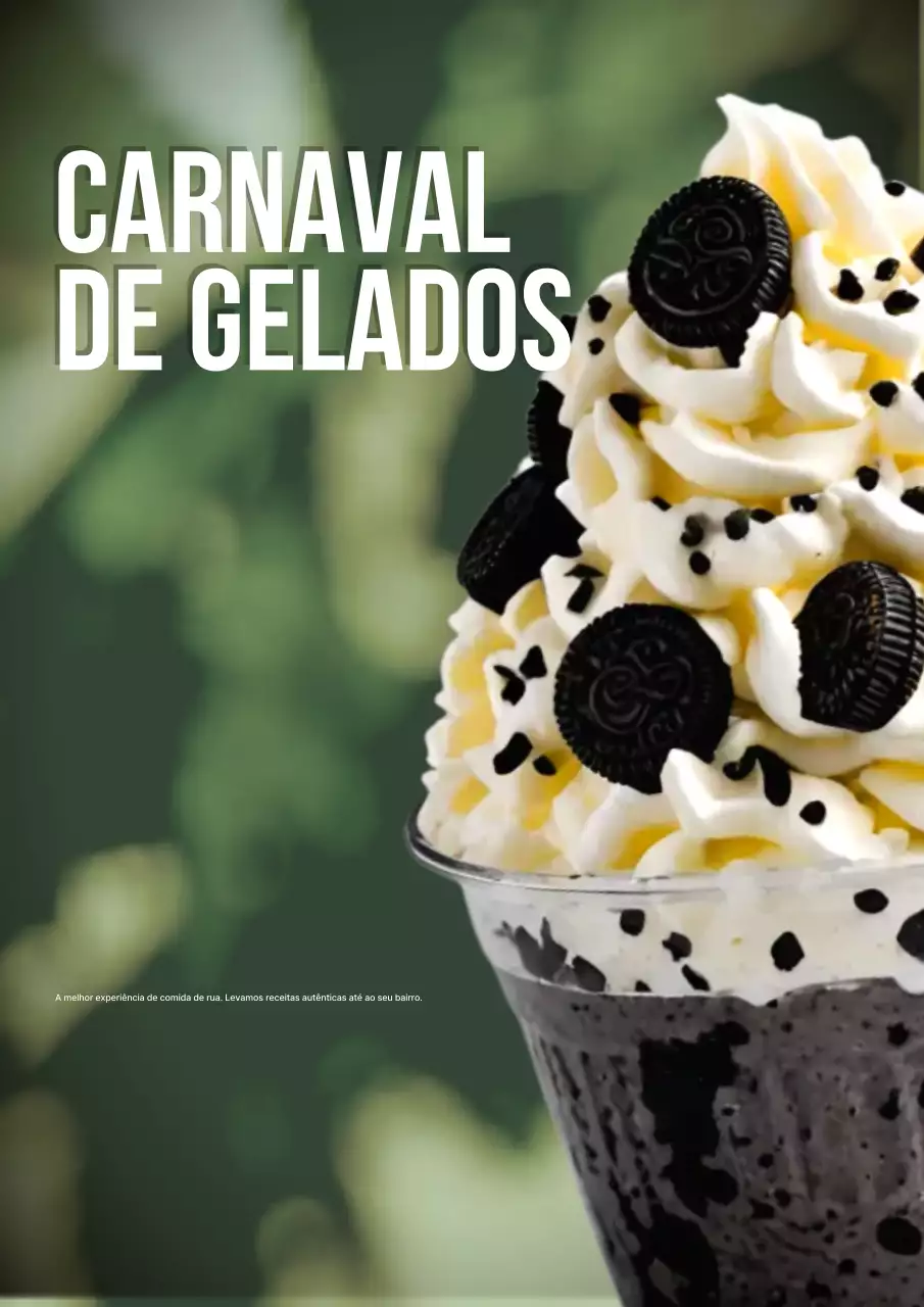 Cartaz promocional de sorvete moderno preto
