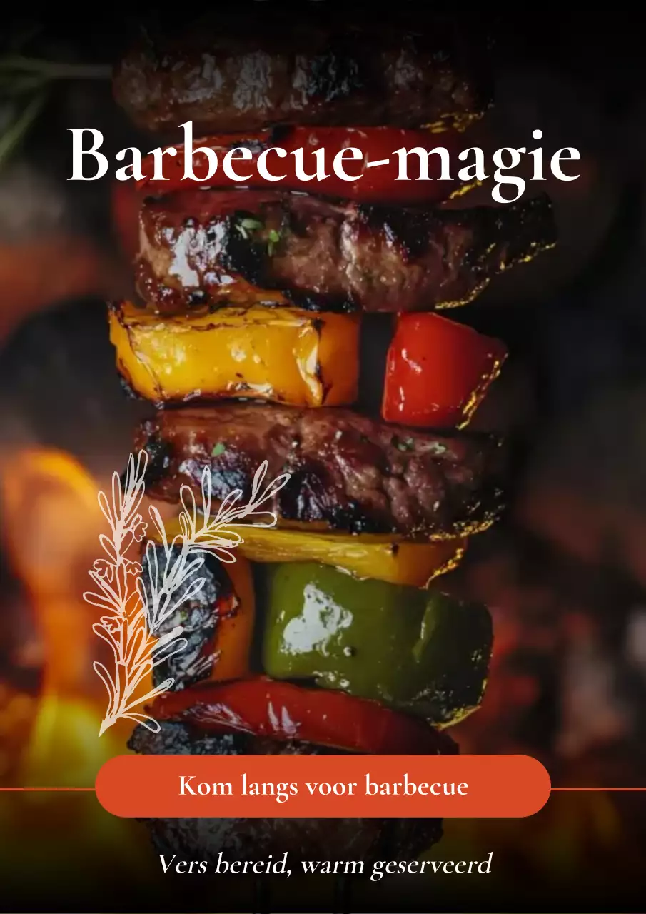 Poster van BBQ Magic aan de stoeprand