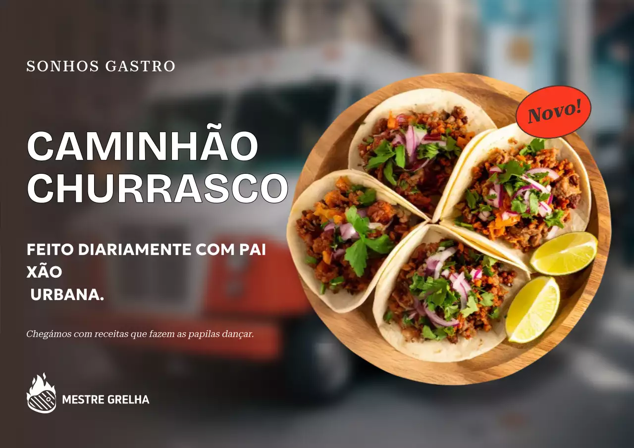 Pôster de caminhão de churrasco Foodie Dreams
