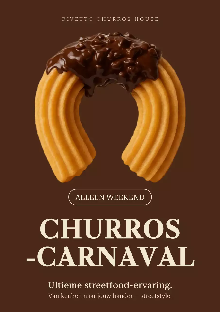 Bruine rustieke voedselpromotieposter