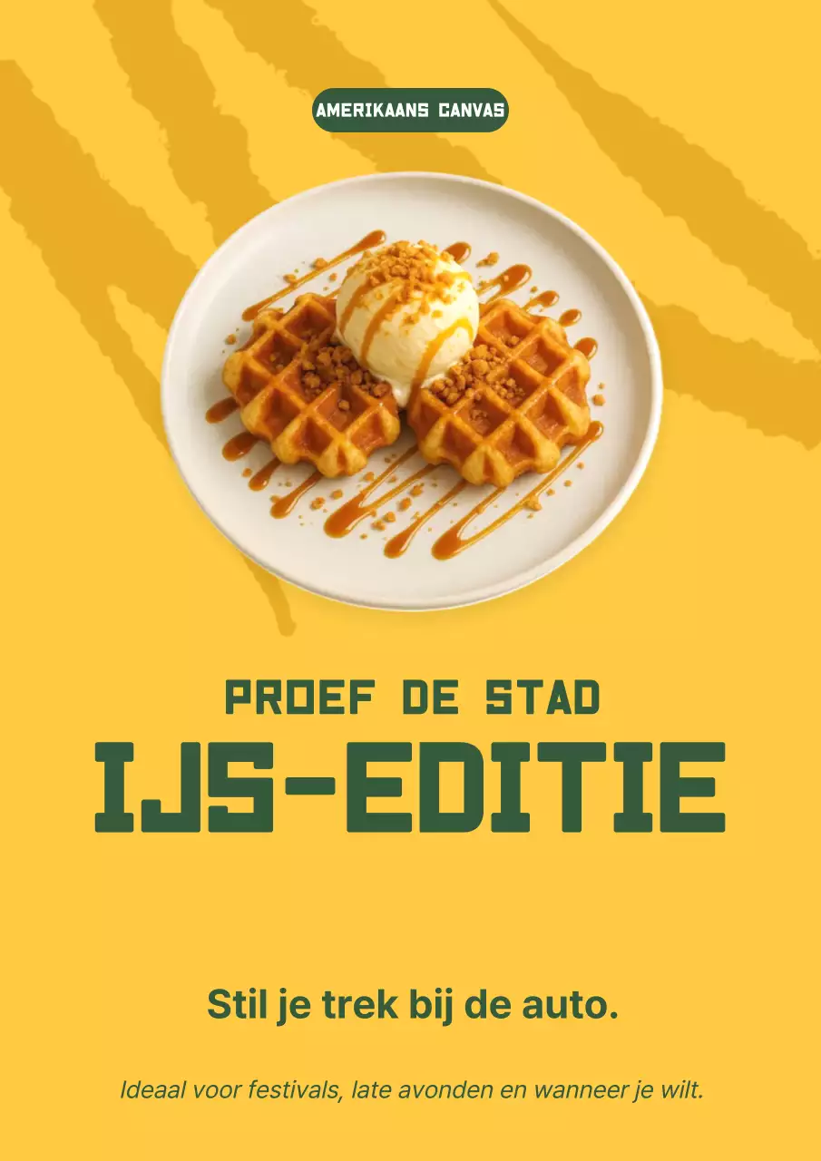 Gele Retro Dessert Promotie Poster