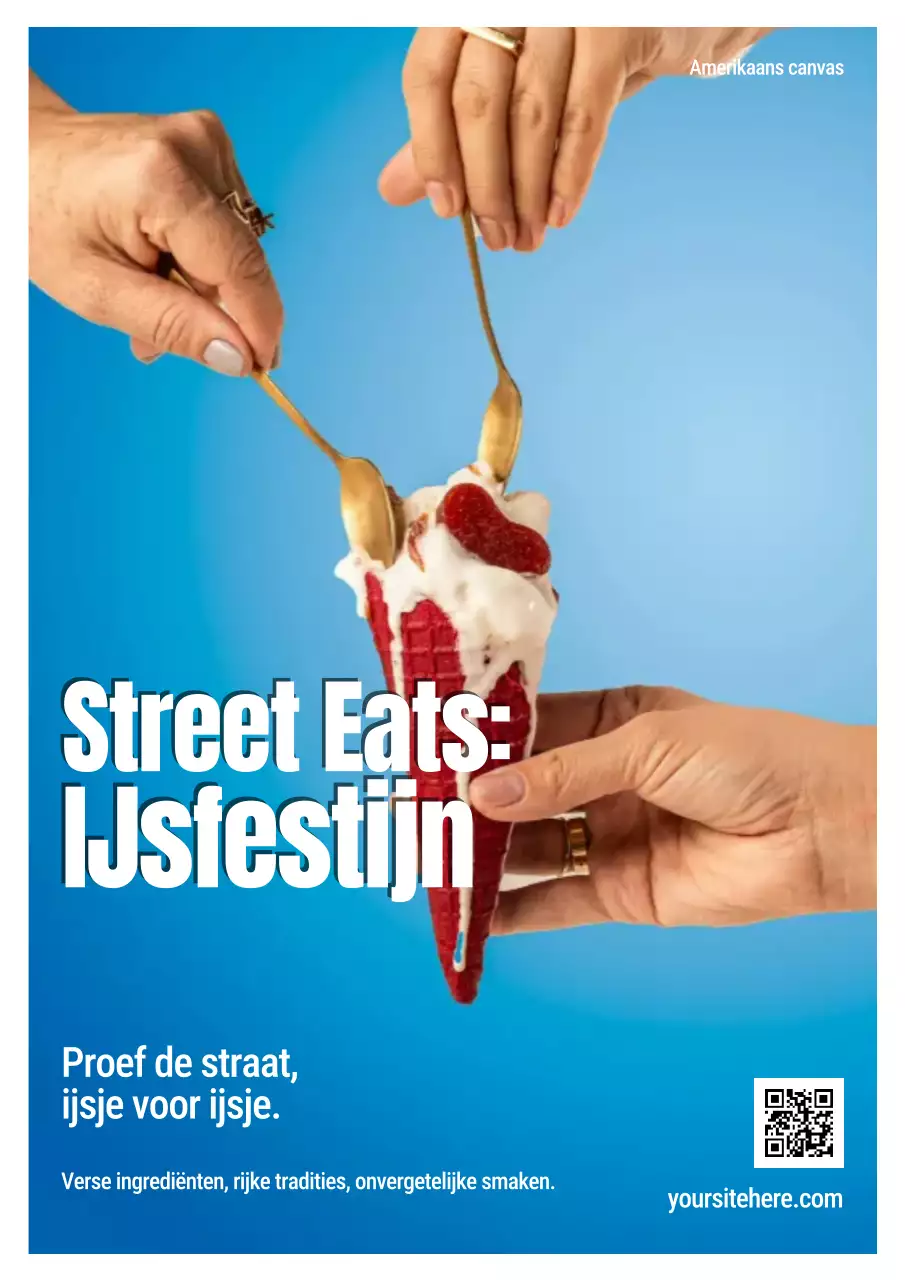 Roze trendy ijsreclameposter