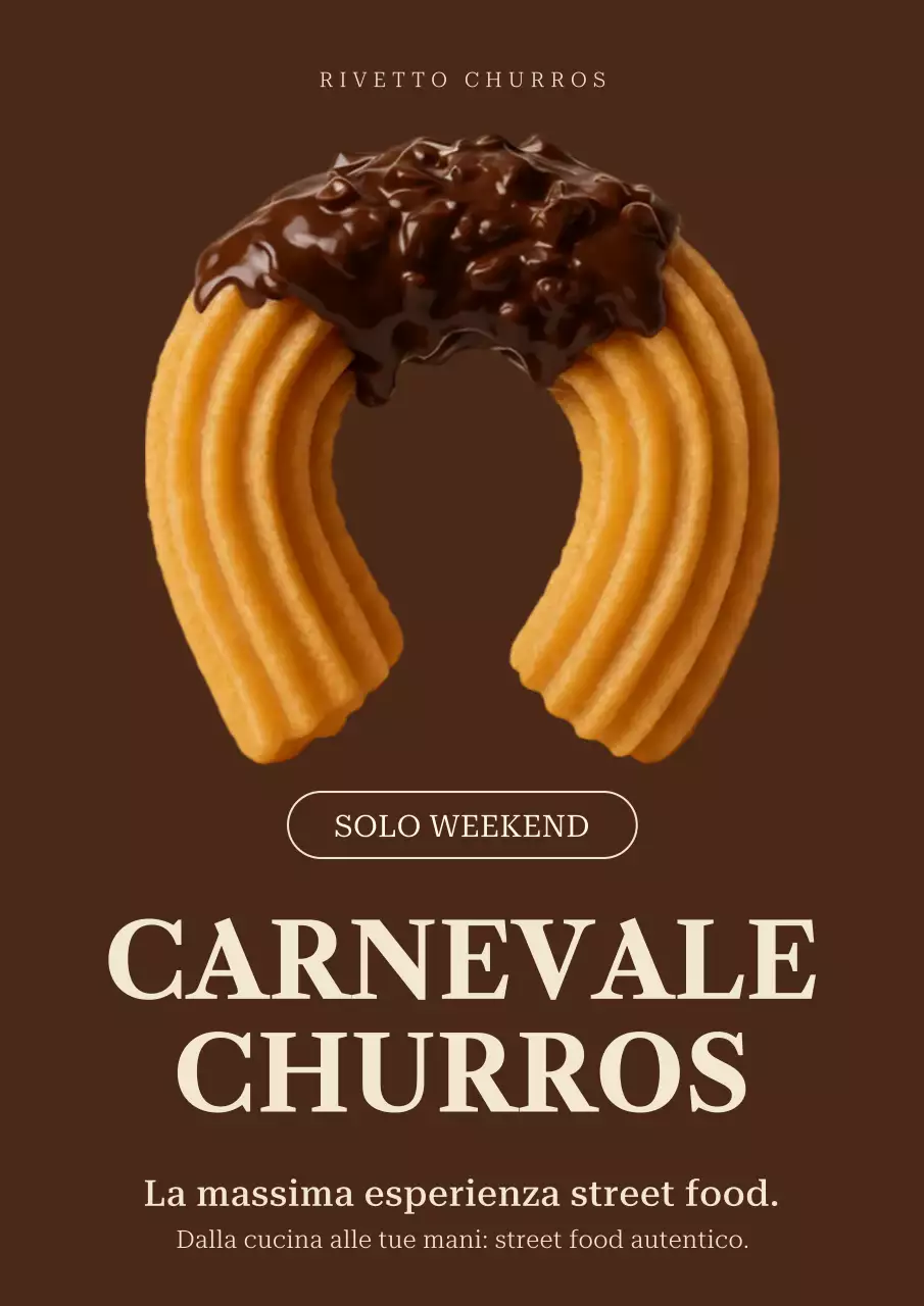 Poster promozionale di cibo rustico marrone