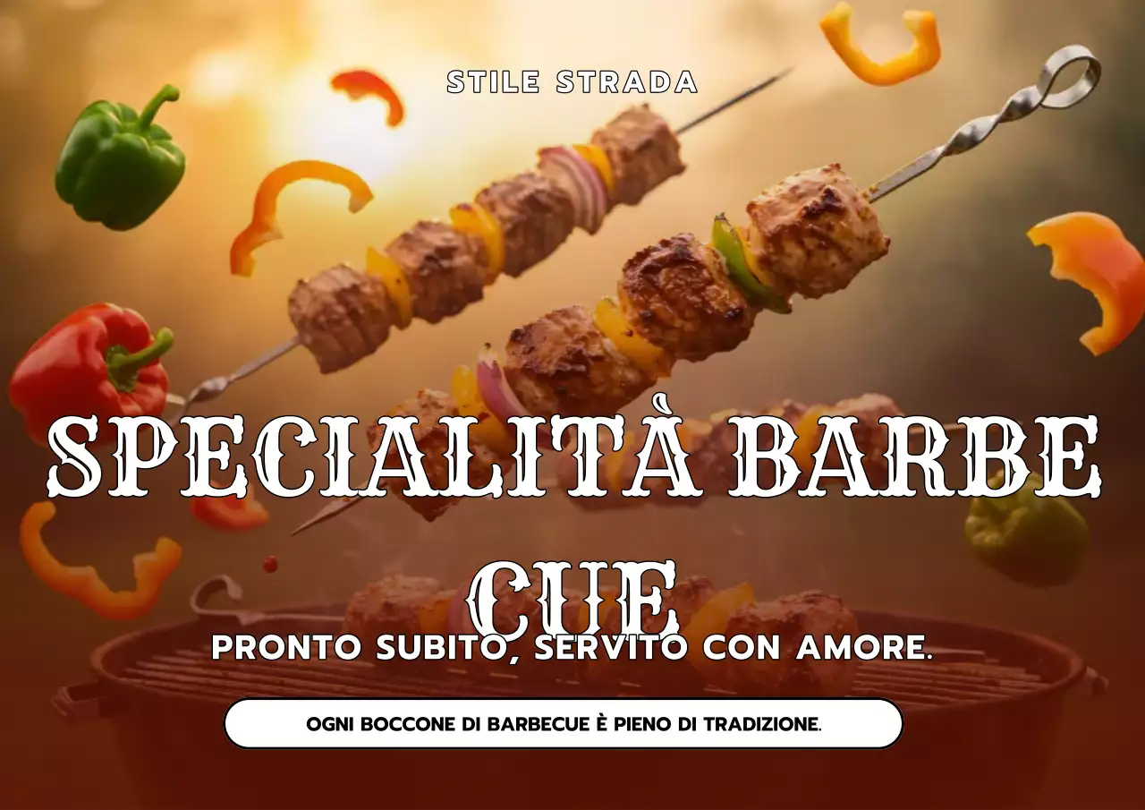 Poster di specialità BBQ in stile street