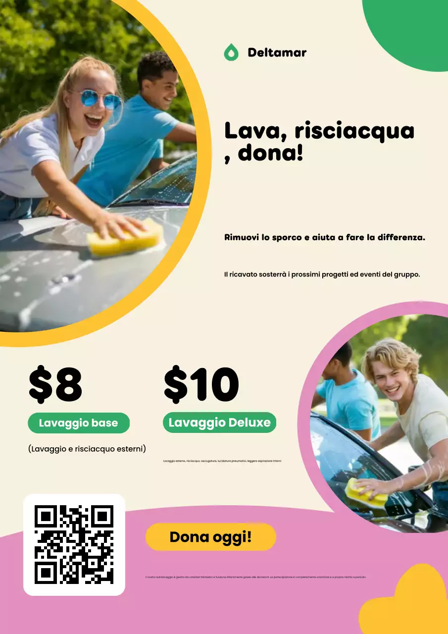 Poster del kit di raccolta fondi giallo crema e rosa