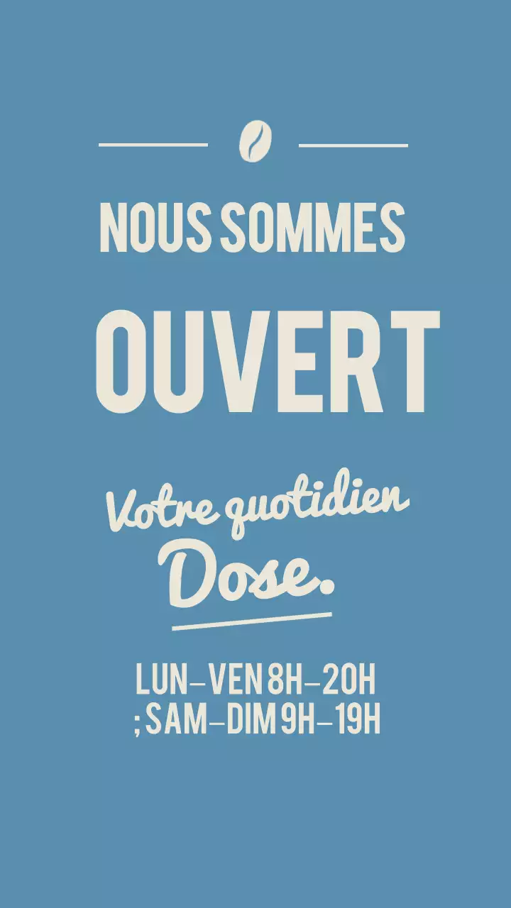 Annonce commerciale minimaliste bleue