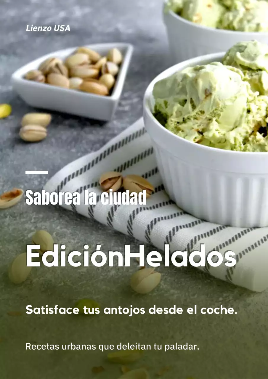 Cartel promocional de helados modernos y ecológicos