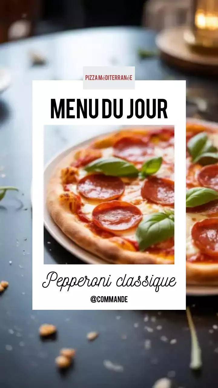 Publication Instagram du menu de la pizza classique rouge
