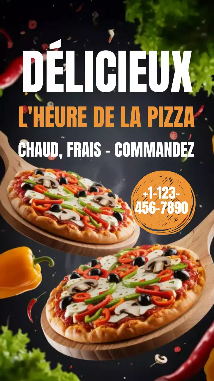 Publication Instagram de la publicité Orange Bold Pizza