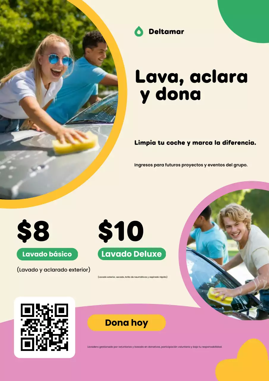 Póster del kit de recaudación de fondos en color crema, amarillo y rosa