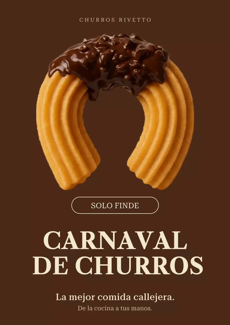 Cartel de promoción de comida rústica marrón