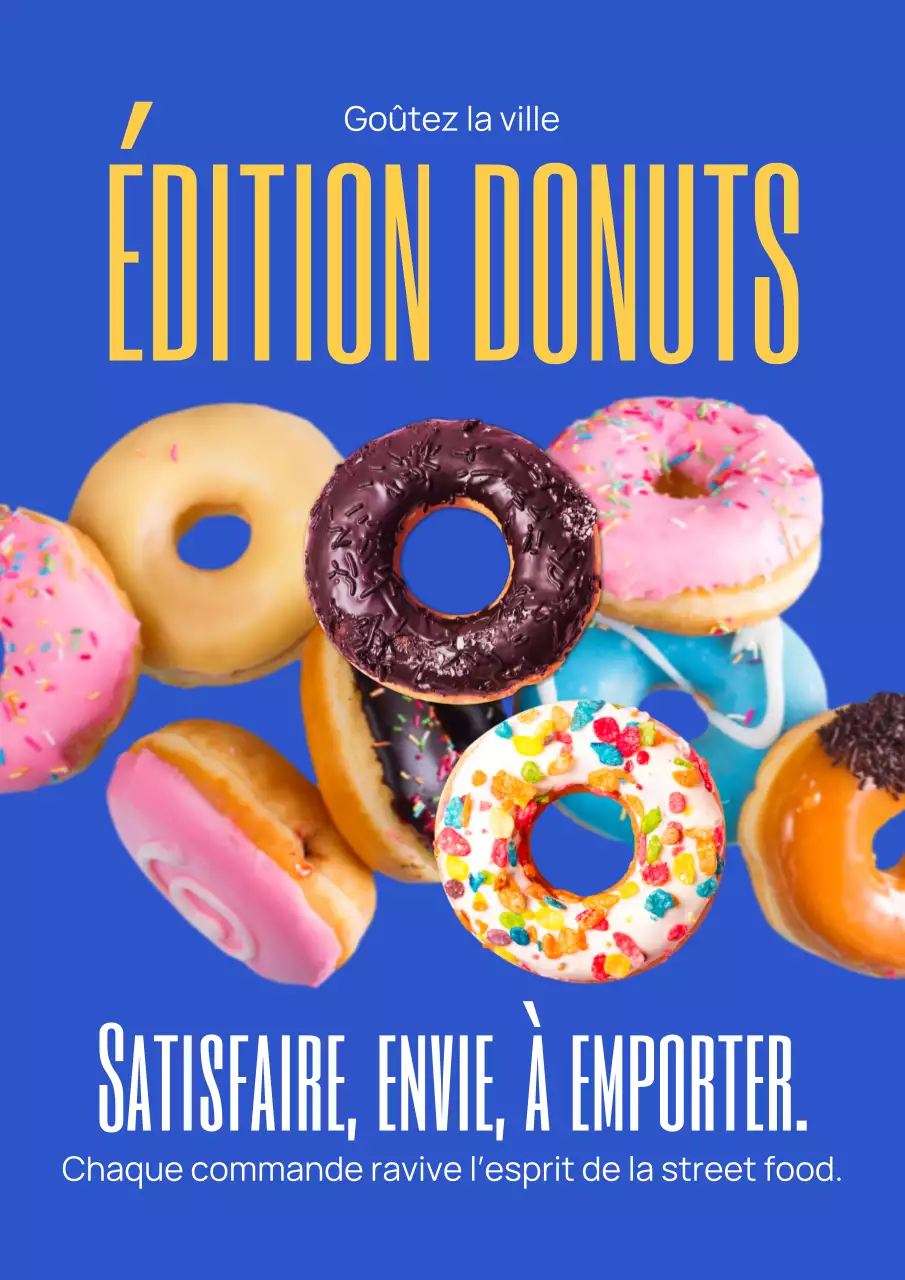Affiche publicitaire Blue Modern Donuts