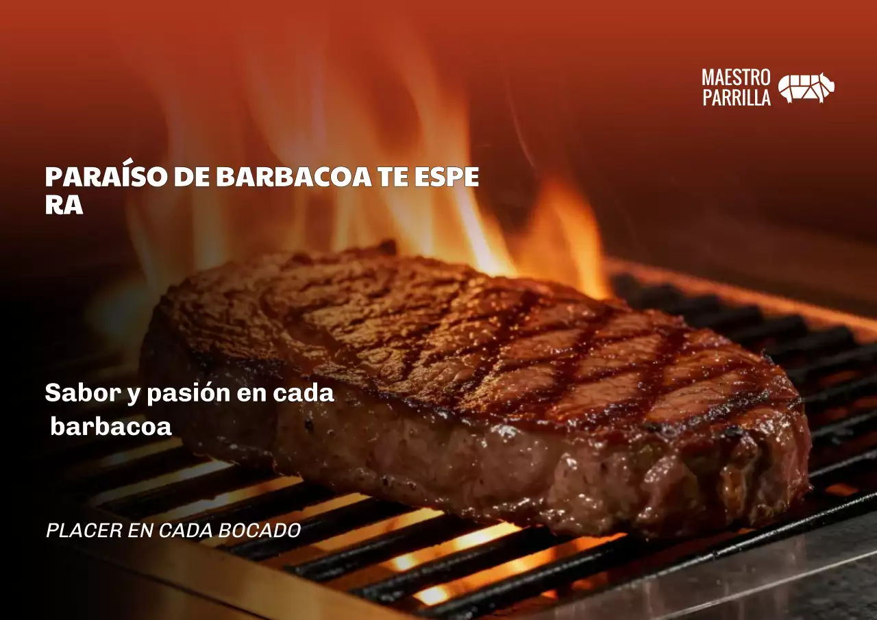 Póster "El paraíso de la barbacoa te espera"