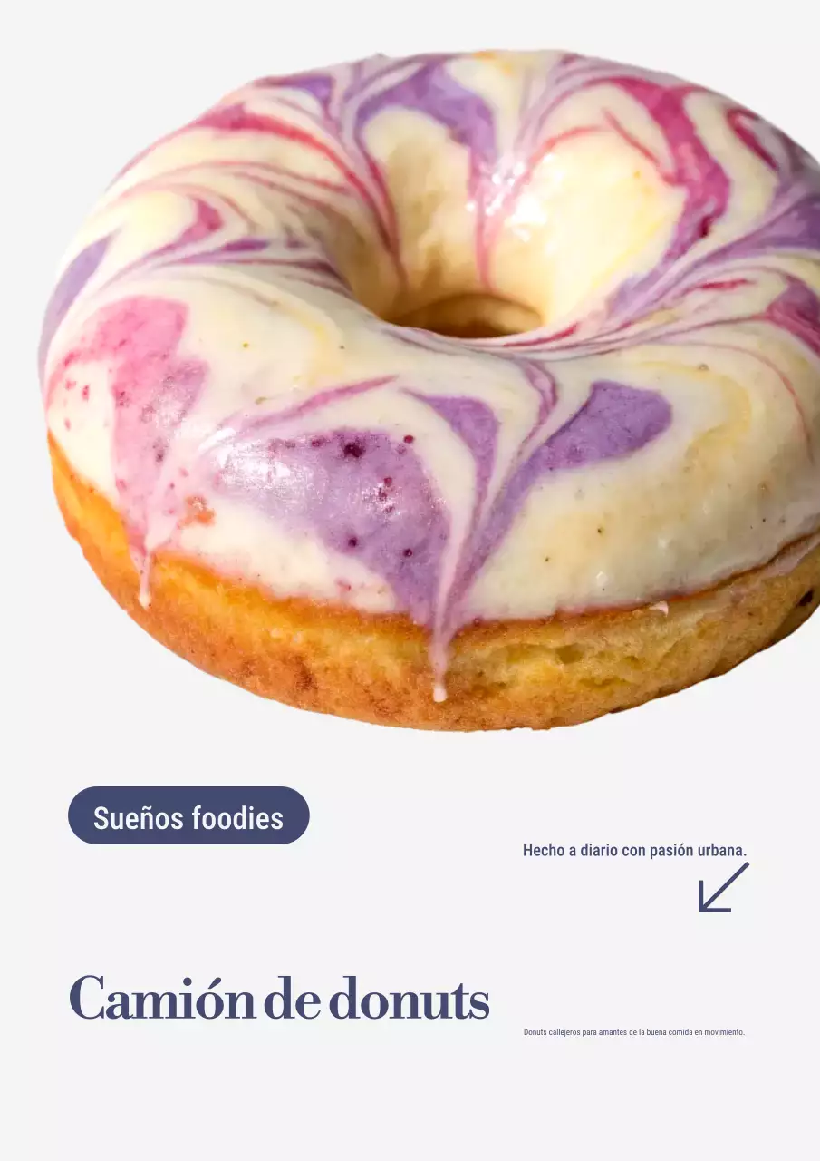 Cartel publicitario de donas modernas y coloridas