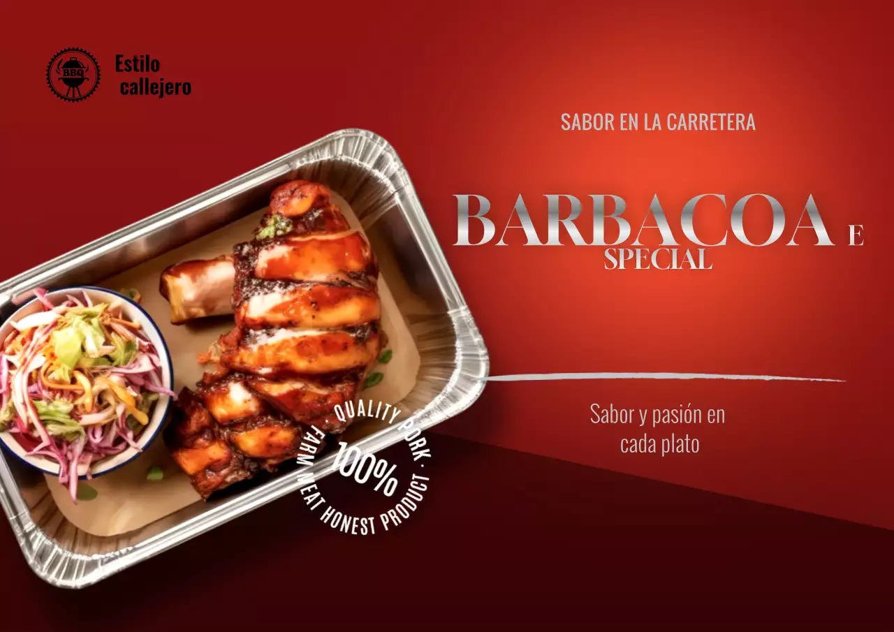 Póster de especiales de barbacoa de estilo callejero