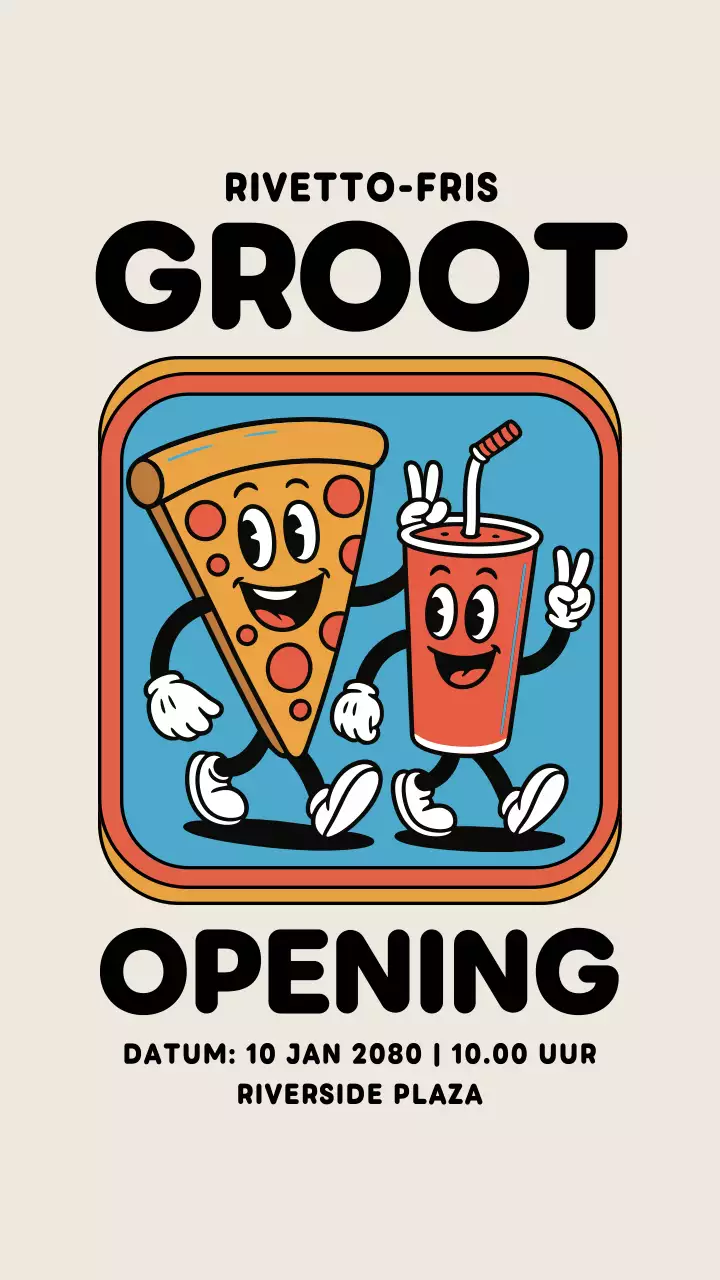 Beige Retro Restaurant Aankondiging Instagram Verhaal