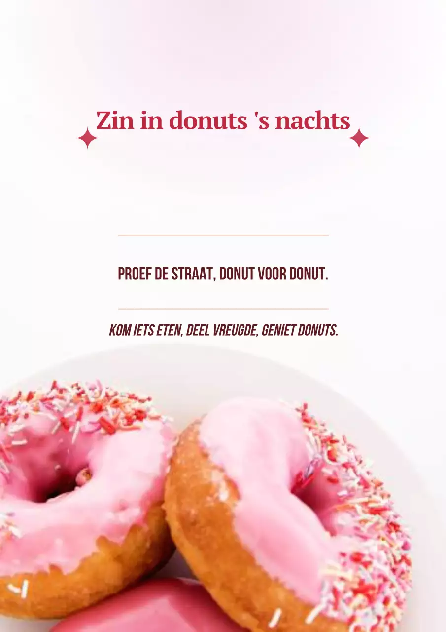 Roze Retro Donuts Advertentieposter