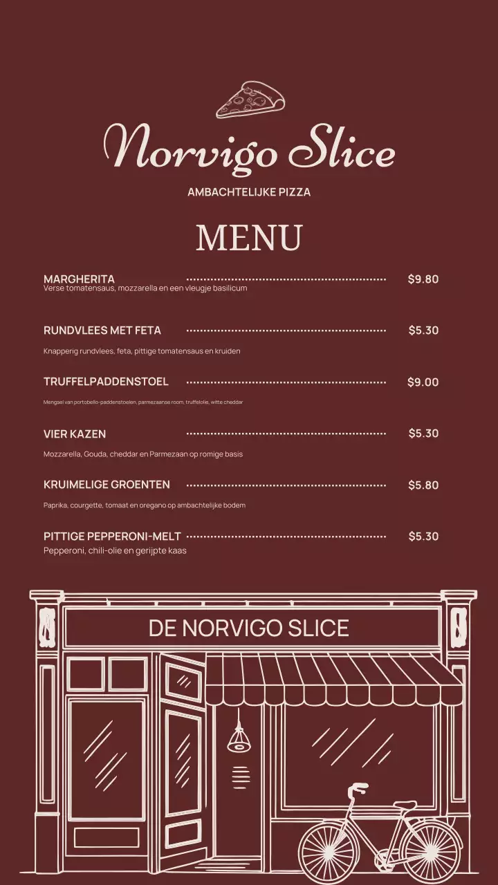 Instagram-bericht over het Maroon Classic Pizza-menu