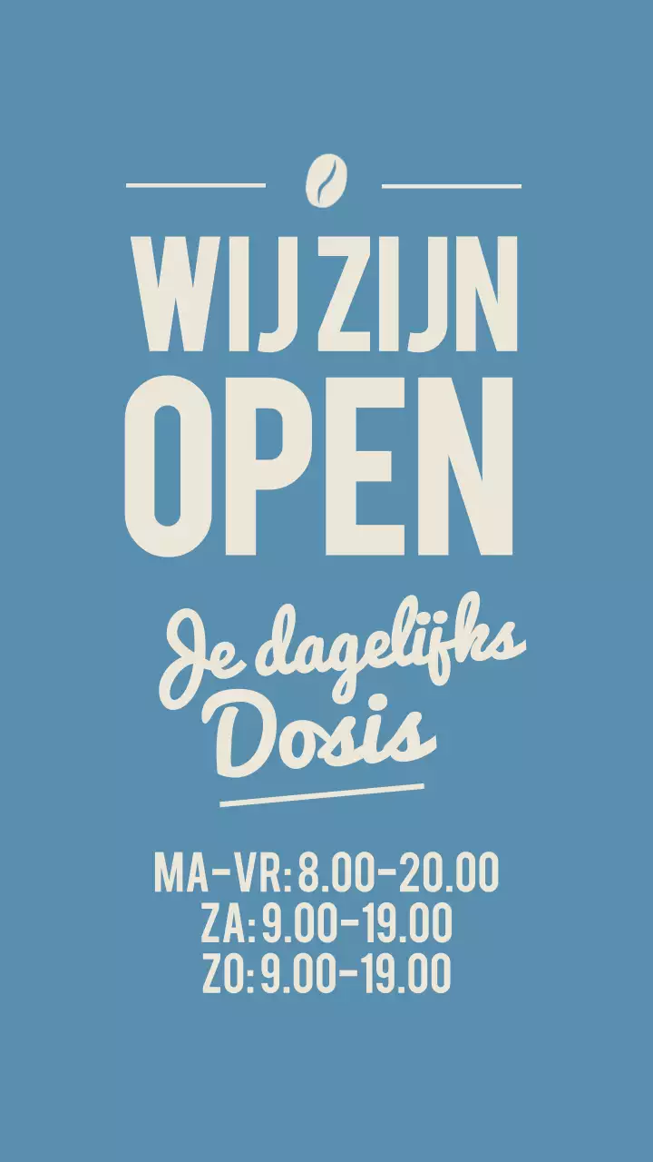 Blauwe minimale bedrijfsaankondiging