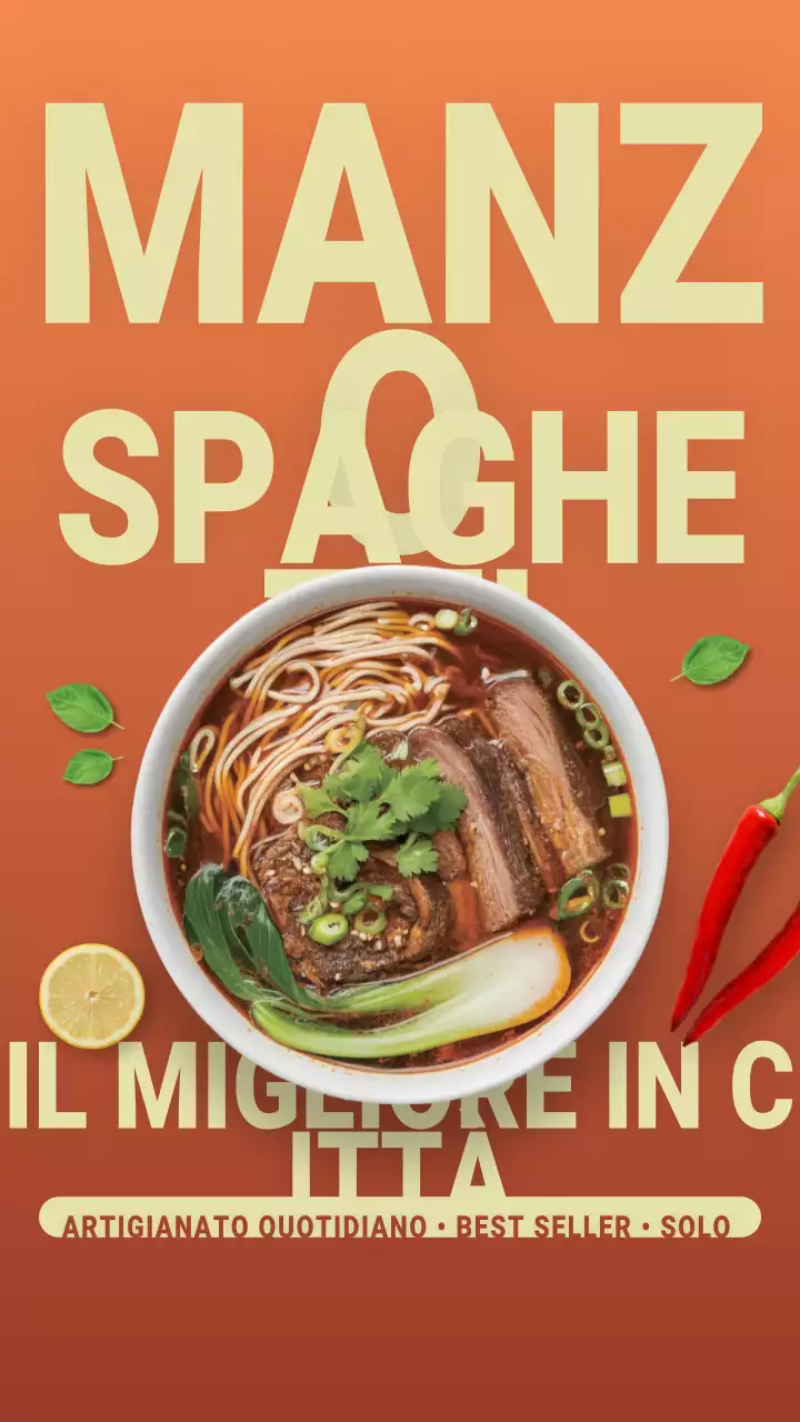 Pubblicità di Orange Bold Beef Noodles su Instagram