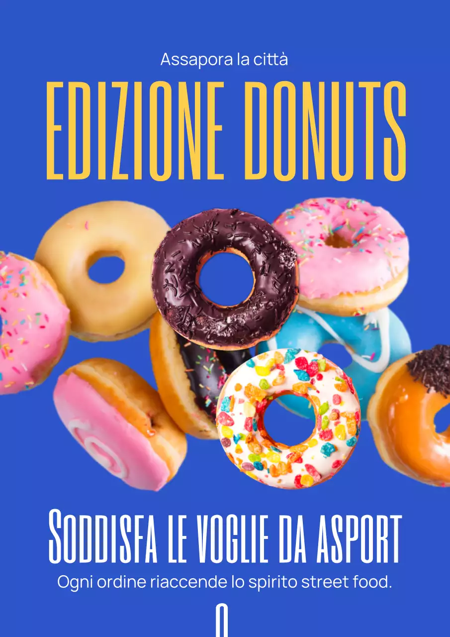 Manifesto pubblicitario di Blue Modern Donuts