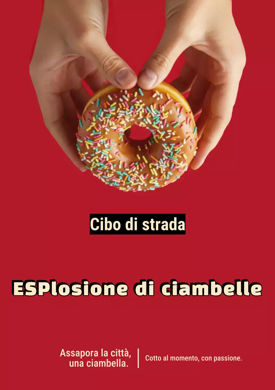 Manifesto pubblicitario di Red Bold Donuts