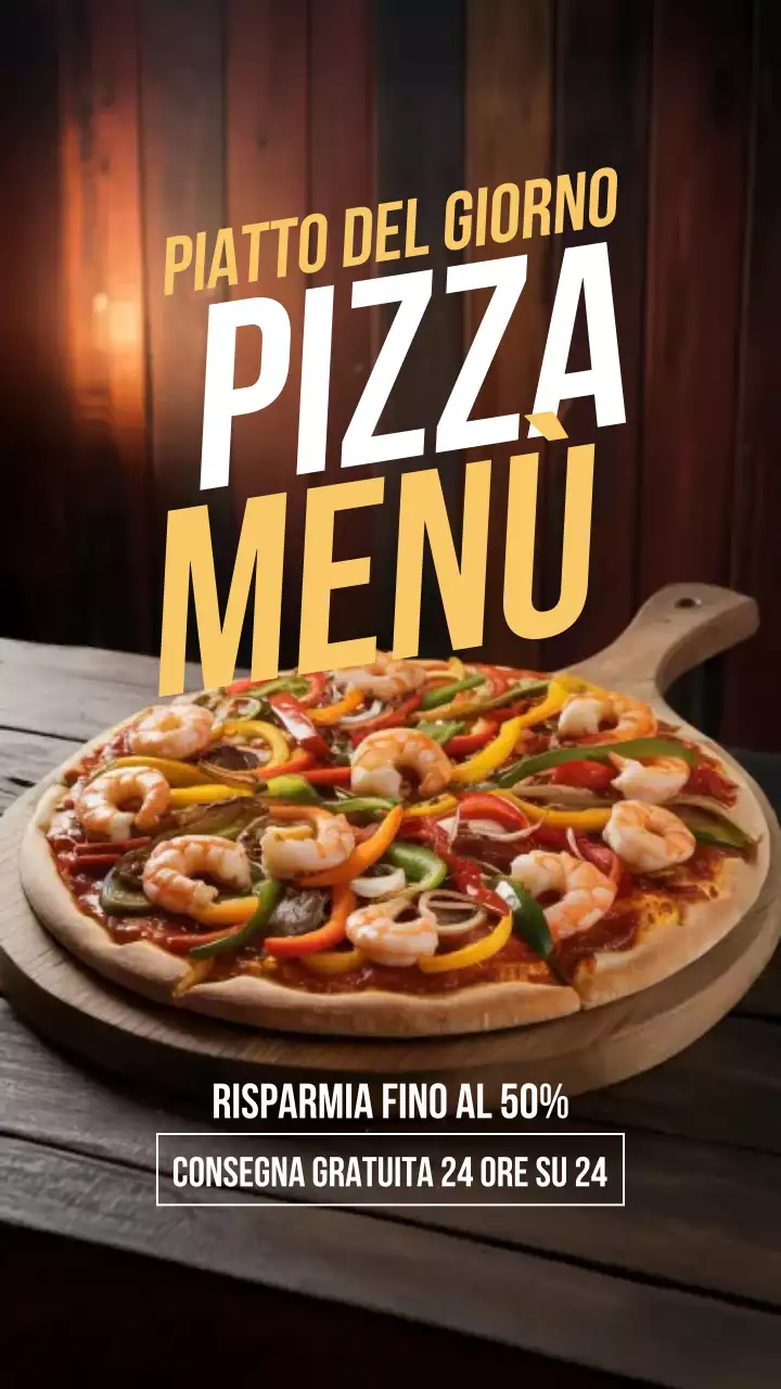 Post di Instagram promozionale della pizza rustica marrone