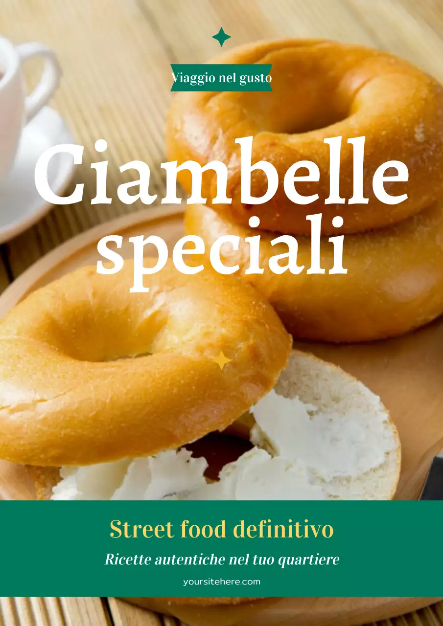 Poster promozionale di ciambelle rustiche beige
