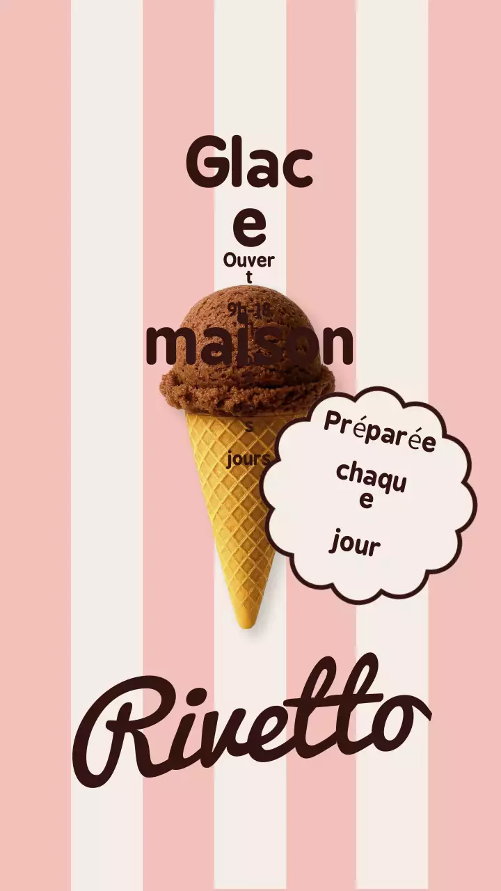 Promotion de crème glacée rétro rose