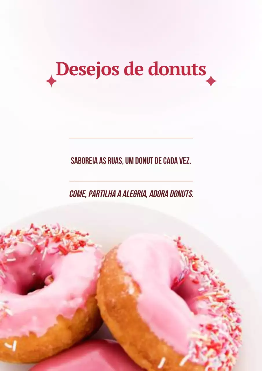Cartaz de propaganda de donuts retrô rosa
