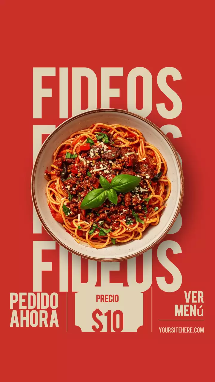 Historia de Instagram del anuncio de Red Bold Noodles