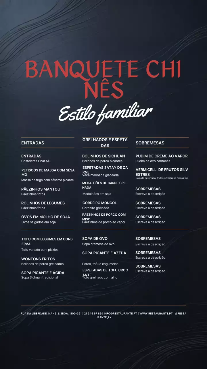 História do Instagram com design de menu elegante em preto