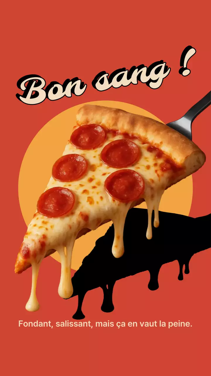 Publicité Instagram pour une pizza rétro rouge
