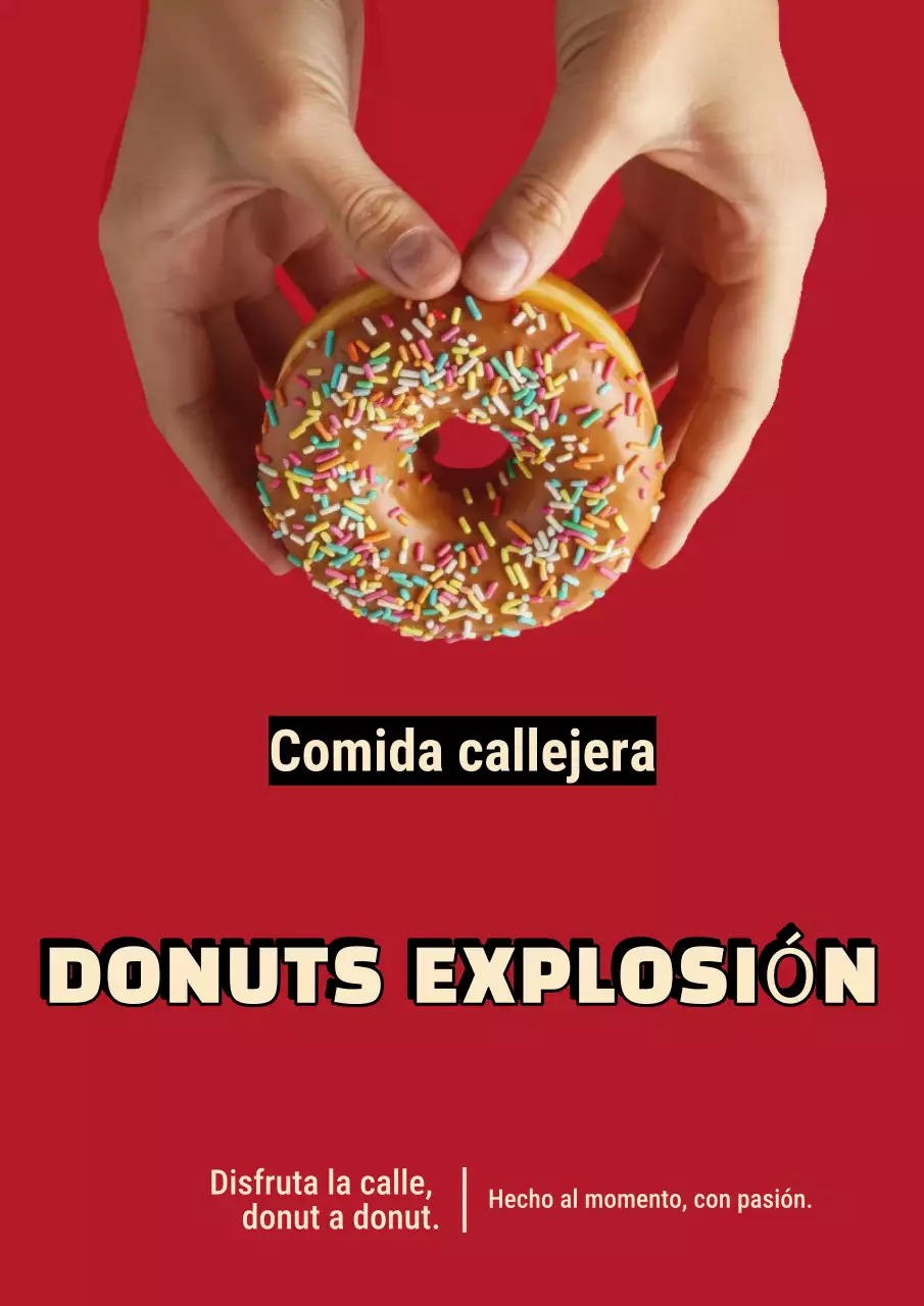Cartel publicitario de Red Bold Donuts