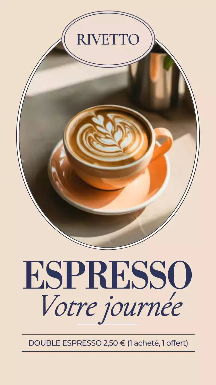 Histoire Instagram de promotion du café moderne beige