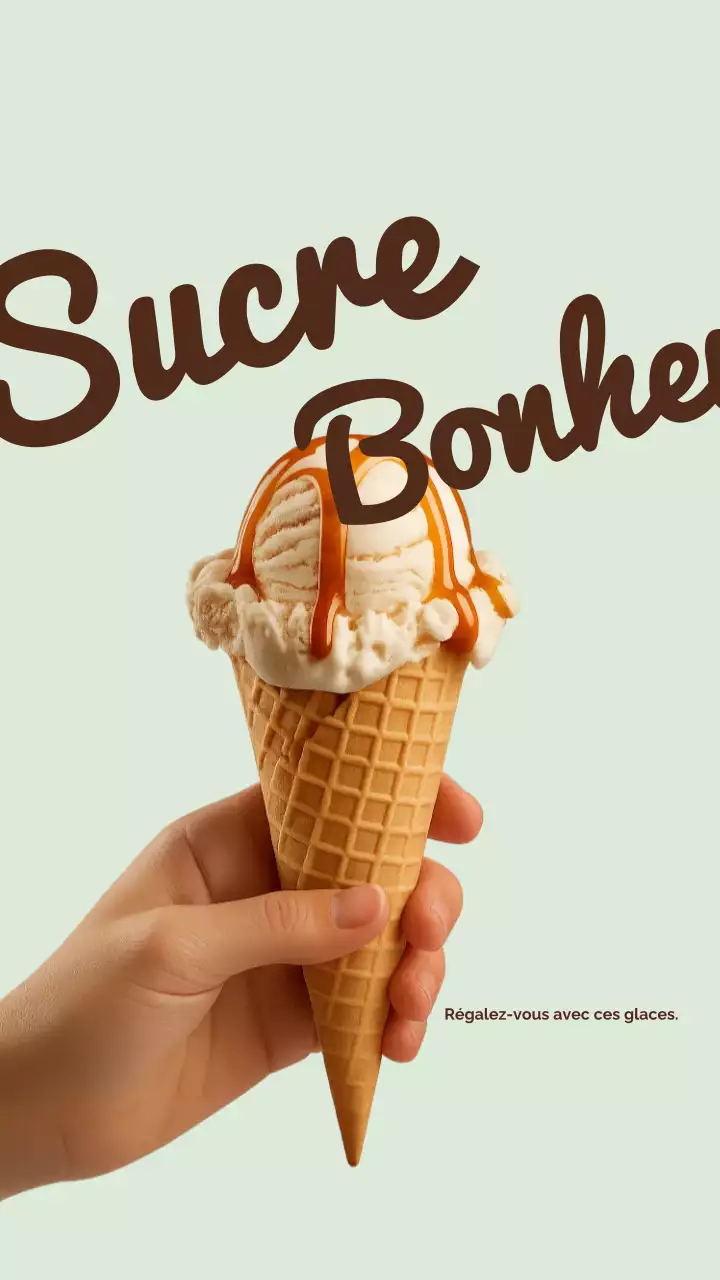 Publicité pour une glace rétro verte et douce