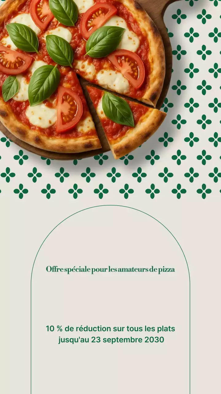 Publicité Instagram pour une pizza moderne beige