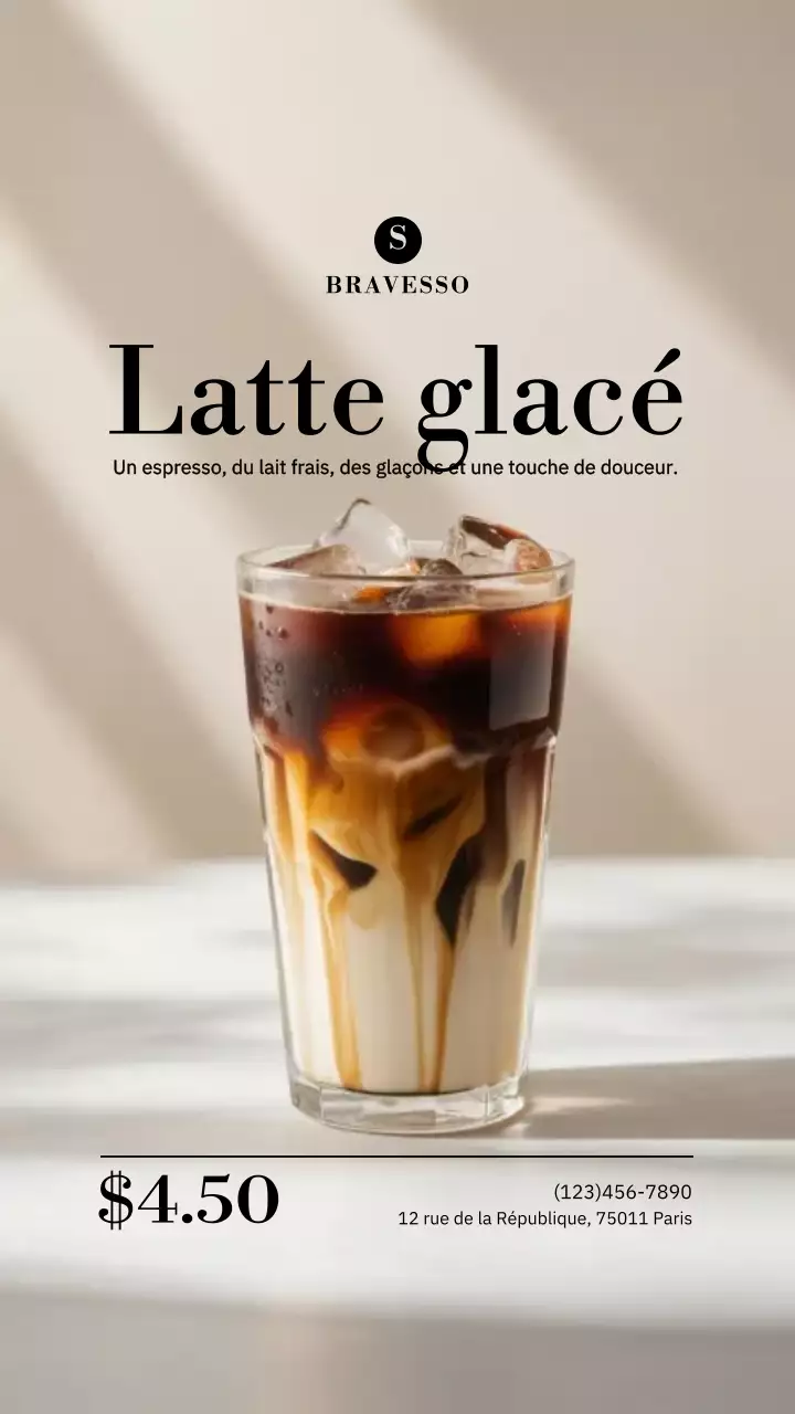 Publication Instagram promotionnelle sur le café Beige Modern